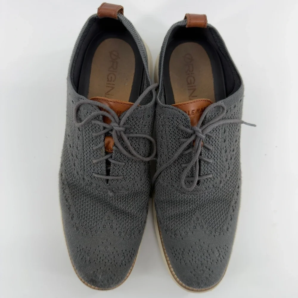Cole Haan Mens Original Grand Stitchlite Wingtip Oxford Gray Size‎ 10.5 M